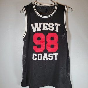 Forever 21 Shirt Womens Small Black Jersey Mesh West Coast California